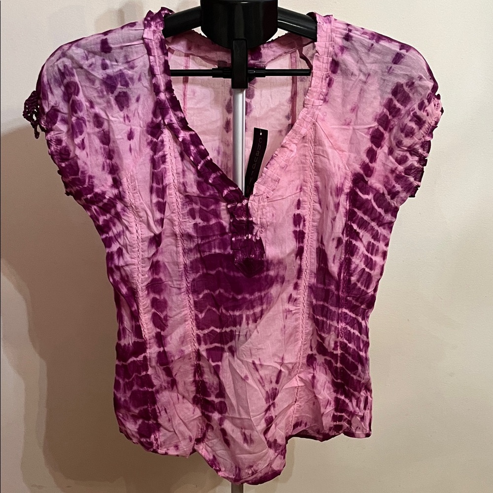 NWT Chaudry Kc Pink and Purple Tie-Dye Women's Top